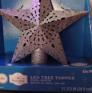 Silver light up tree star